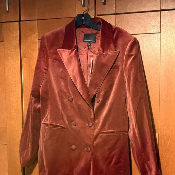 Banana Republic Blazer Sz 12 Red / Wine  BurgundyTailered  Jacket Cardigan $280 - Picture 1 of 13